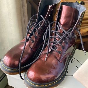 Maroon Patent Leather Dr. Martens - Womens Size 9